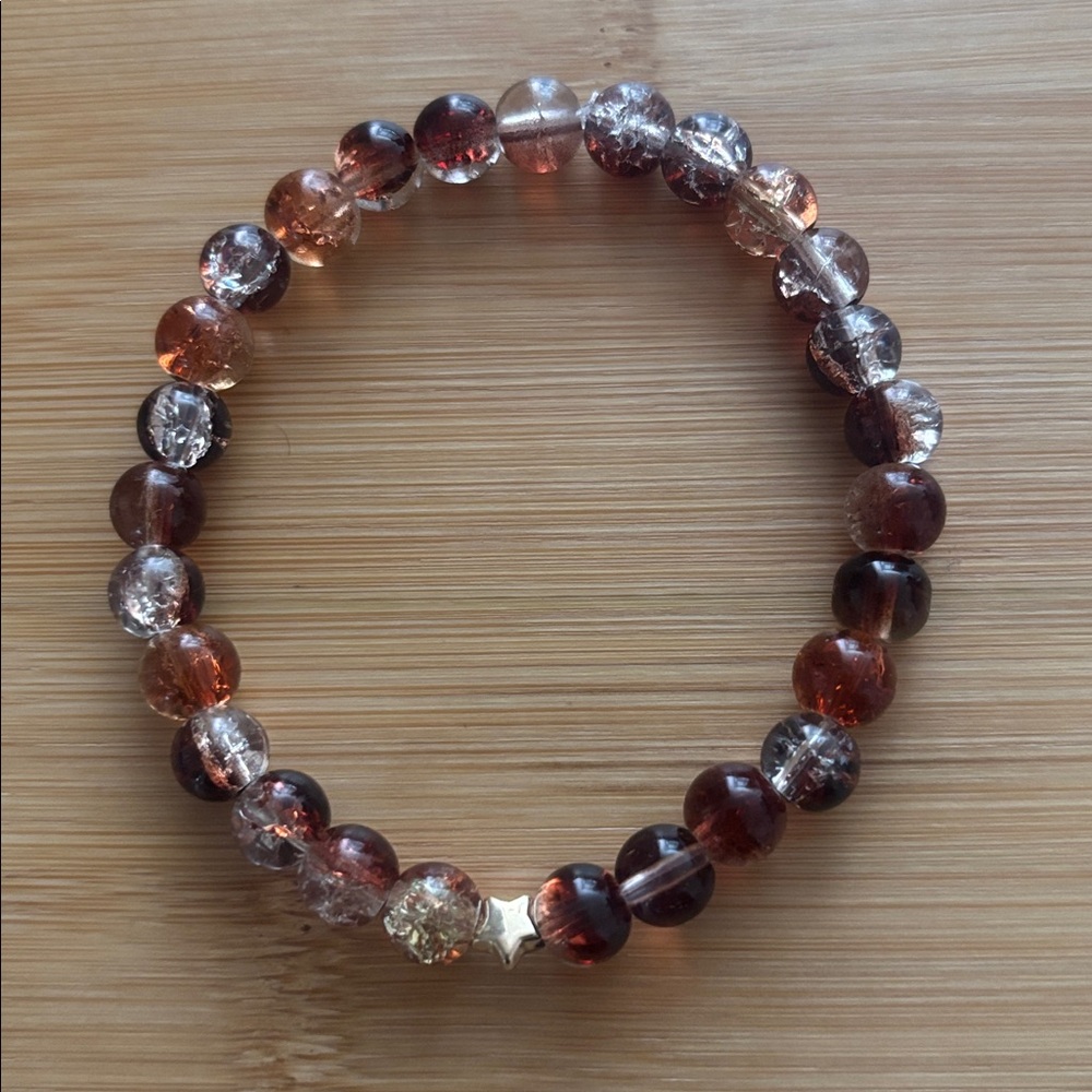 Brown and Gold Beaded Bracelet